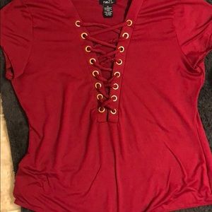 Dark red rue 21 body suit
